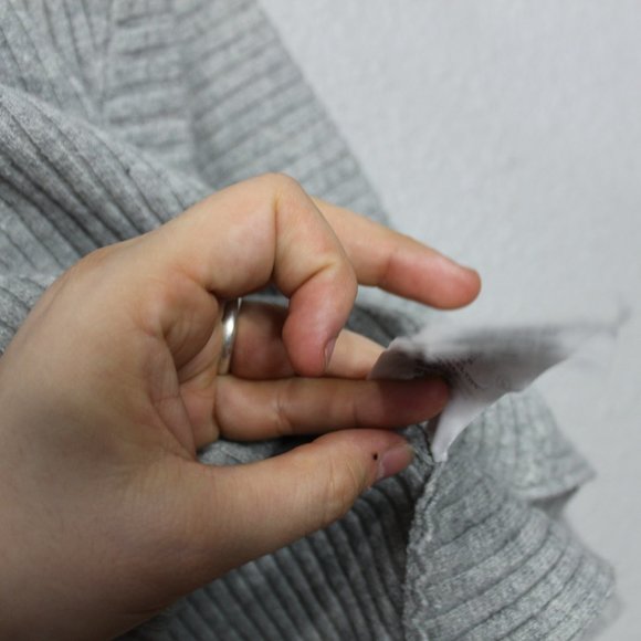 Cheap Monday Grey Rival Knit Mock Neck Ribbed Sweater sz M - Picture 5 of 6